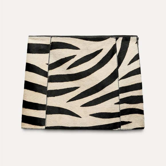 ZARA ANIMAL PRINT LEATHER SKIRT ZW COLLECTION NWT - Picture 2 of 6